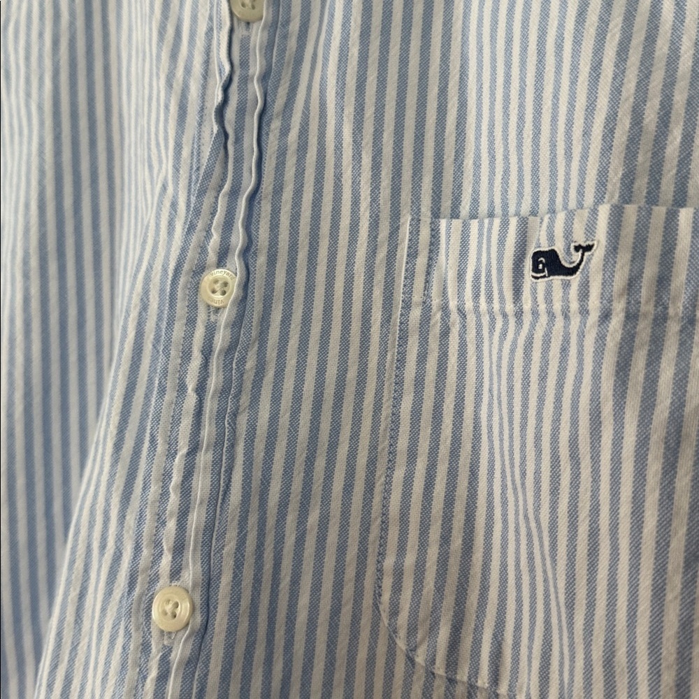 Vineyard Vines Light Blue Striped Button Down Shirt M - Picture 3 of 5